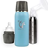 Breastmilk Chiller Reusable Storage Container by CERES CHILL | Cooler - Keeps Milk at Safe temperatures for 20+ Hours | Bottle Connects w/Major Pumps, 12 to 34oz (1 Chiller, Sky’s The Limit Blue)