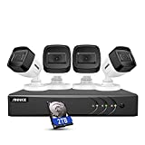 ANNKE 5MP Super HD Audio Security Camera System, 8CH H.265+ DVR Video Recorder with 4pcs Built-in Mic IP67 Weatherproof Surveillance Camera, 100ft Long Night Vision,Indoor&Outdoor Use, 2TB HDD- S500