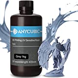 ANYCUBIC 3D Printer Resin, 405nm SLA UV-Curing Resin with High Precision and Quick Curing & Excellent Fluidity for LCD 3D Printing (Grey, 1kg)