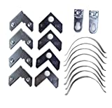 1 Set (18Pcs) Professional L Shaped Right-angle Photo Frame Hardware Set Metal Picture Hangers Kit Flate Plate Turn Fastener Tapped Connection Spring Clip Bracket Corner Gasket Hanging Hook