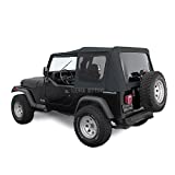 Sierra Offroad Soft Top Fits 1988-1995 Jeep Wrangler YJ 2DR, Sailcloth Vinyl, Black