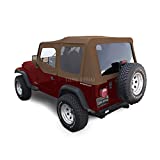 Sierra Offroad Soft Top Fits 1988-1995 Jeep Wrangler YJ 2DR, Includes Upper Door Skins, Sailcloth Vinyl, Spice