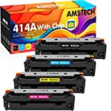 Amstech with Chip Compatible 414A 414X Toner Cartridge Replacement for HP 414A 414X W2020A Color Laserjet Pro MFP M479fdw M454dw M479fdn M454dn Printer Ink (Black Cyan Magenta Yellow, 4-Pack)