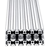 10pcs 1000mm T Slot 2020 Aluminum Extrusion European Standard Anodized Linear Rail for 3D Printer Parts and CNC DIY Silver(39.4inch)