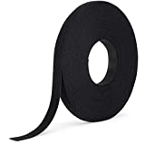 VELCRO Brand ONE_WRAP Tape ¾ " x 25 Yard Double Sided Self Gripping Roll, 189645, Black