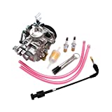 KIPA Carburetor For Dyna Electra Glide Fatboy Softail Sportster 1200 XLH1200 Sportster 883 XL883 XLH883# 27490-04 CV40 CV 40mm Tuned Performance with new spark plug