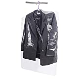 20 Packs Disposable Clear Garment Bags Dry Cleaning Laundrette Polythylene Garment Clothes Cover Protector Bags Hanging Garment Bags,Suit Bags Dust Cover for Closet Clothes Storage (23.6" W x 35.4" L, 20 Packs, Clear)