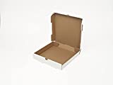 12" Pizza Box Bundle of 50 - Premium Plain White Corrugated Cardboard Take Out Delivery Container