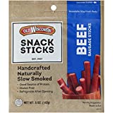 Old Wisconsin Beef Sausage Snack Sticks, Naturally Smoked, Ready to Eat, High Protein, Low Carb, Keto, Gluten Free, 5 Ounce Resealable Package