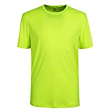 TIHEEN Men's Short Sleeve Shirts Lightweight UPF 55+ Sun Protection SPF T-Shirts Fishing Hiking Running(Neon Yellow M)