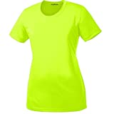 Clothe Co. Ladies Short Sleeve Moisture Wicking Athletic Shirt, Neon Yellow, XL