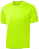 DRIEQUIP Men's Tall Short Sleeve Moisture Wicking Shirt,Neon Yellow-4XLT