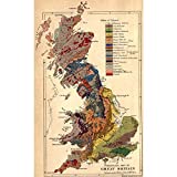 Meishe Art Poster Print Old Map Retro Vintage Great Britain British UK Antique Atlas Chart Office History Home Wall Decor