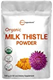 Organic Milk Thistle Extract, 3.5 Ounces, Pure Milk Thistle Powder Organic, Milk Thistle Tea, Contains 80% Active Silymarin, Strongly Supports Liver Health and Antioxidant, Vegan Friendly