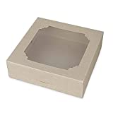 25 Pieces 10x10x2.5 Inch Pizzas Cartons with Transparent Windows for Cupcake, Cookies and Pastry, Restaurant Containers
