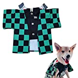 Anime Demon Slayer Pet Costumes Dog Costume Cosplay Cat Christmas Costume Kimono for Cat & Small Dog (Green)