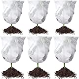 6 Pieces Plant Freeze Protection Cover Warm and Anti-frost Blanket Winter Drawstring Plant Freeze Protection Cover Garden Non-woven Fabric Shrub Frost Blanket (39.4 x 47.2 Inch, 39.4 x 31.5 Inch)