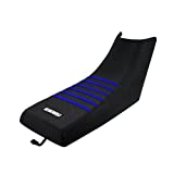 Enjoy MFG 1986 - 2004 Yamaha Warrior All Black / Blue Ribs Seat Cover (ATV)