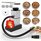 Portable Smoking Gun Mini Smoker Infuser Food Smoker for Meat, Drink & Food Indoor Infuser with 6 Flavors Wood Chips and Accessories(Silver)