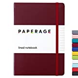 PAPERAGE Lined Journal Notebook, (Burgundy), 160 Pages, Medium 5.7 inches x 8 inches - 100 gsm Thick Paper, Hardcover