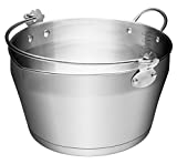 Bellacuisine 18-10 Stainless Steel Round Maslin Pan Jam Pot Fruit Jar Boiling Soup Pouring Spout Triple Capsulated Bottom Induction Available in Dedicated Box (9L/304oz/2.4gal)