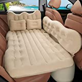 SINYWON Car Air Mattress Inflatable Bed for Car, Backseat Car Air Mattress Sleeping, SUV Camping Luxury Upgrade Side File with Air Pump fits Truck/Sedan/Minivan – Beige