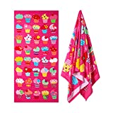 XULE Microfiber Beach Towel 30x60 inch Pool Towels Pink Girls Women Adults Portable Ultra Soft Super Water Absorbent Outdoor Quick Dry