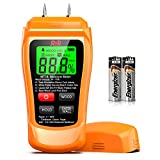 Wood Moisture Meter Two Pins Wall Moisture Detector Paper Humidity Tester for Wood Building Material Firewood Moisture Meter Walls Paper Floor (Orange)