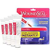 WoundSeal Topical Powder Wound Care First Aid for Cuts, Scrapes and Abrasions Single Use, 4 count (Packaging May Vary)