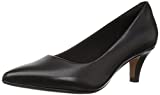 Clarks womens Linvale Jerica Pump, Black Leather, 7.5 Wide US