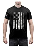 Rothco Distressed US Flag Athletic Fit T-Shirt, L, Black