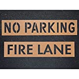 FIRE Lane & NO Parking Reusable Pavement Letter Stencil|Optional Paint|Made w/Recycled Cardboard|Made in USA (4 inch, No Paint)