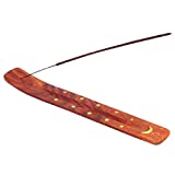 Christmas Day Special Handcrafted Incense Stick Holder Incense Ash Catcher - Incense Holder - Moon & Stars Brass Inlay - Incense Burner Holder - Incense Set (Single)