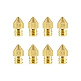 Aokin 8 Pcs 1.0mm MK8 Extruder Nozzles 3D Printer Nozzles for Creality Ender 3/3 Pro/3 V2, Ender 5/5 Pro, CR-10/10S, Makerbot, Anet A8 3D Printer