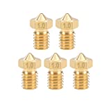 uxcell 1mm 3D Printer Nozzle Head M6 Thread Replacement for V5 V6 1.75mm Extruder Print, Brass 5pcs