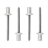 ISPINNER 50pcs 3/16" x 1/2" Closed End Aluminum Blind Rivets with Steel Mandrel, 4.8 x 12mm Pop Rivets, Pack of 50