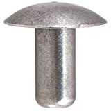 Metal Magery 1/4" Diameter X 1/2" Length Solid Aluminum Brazier Head Rivets, Pack of 100