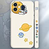 Compatible iPhone 11 Case,Cool Space Astronaut Planet,Side Cute Cartoons Creative Pattern Designed, Soft TPU Bumper Shockproof Anti-Slip Protective Cover(6.1Inch)(White)