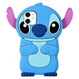 Lupct Blue Stitch Case for iPhone 11 6.1", 3D Cartoon Character Unique Design Cute Soft Silicone Cover, Kawaii Fun Stylish Fashion Cool Funny Cases for Kids Child Teens Girls Women (iPhone 11 6.1")