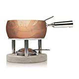 Boska Holland Fondue Set, 1-Liter Copper Pot with Concrete Base, Life Collection