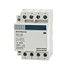 Baomain 4 Pole Contactor with 120volt AC Coil 50A HC1-63 Universal Circuit Control 35mm DIN Rail Mount