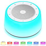 YTE White Noise Machine, Sleep Sound Machine with 30 Soothing Sounds, 7 Color Baby Night Lights, Full Touch Control, Timer and Memory Features, Plug in, Sound Machine for Baby, Adults