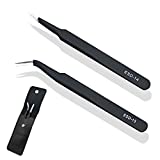 ESD Anti Static Precision Electronics Tweezers Tools Kit, Non Magnetic Multi-Standard Stainless Steel Tweezer Set for Electronics Jewelry-Making Repairing and Cell Phone Repair,2pack (ESD-14&15)