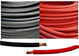 2 Gauge 2 AWG 5 Feet Black + 5 Feet Red (10 Feet Total) Welding Battery Pure Copper Flexible Cable Wire - Car, Inverter, RV, Solar by WindyNation