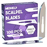 MedHelp Pack of 100 Disposable Scalpel Blades #10, Size 10 Surgical Blades, High Carbon Steel Dermaplane Blade Tool. Individually Wrapped #10 Scaple Blade, Sterile