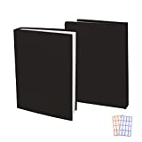 2 Pack Stretchable Book Sleeve Covers, for Paperbacks Hardcover Textbooks up to 9" x 11", Office Supplies with Free Sticker Labels (2 Pack, Black)