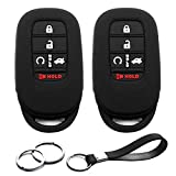 INFIPAR 2pcs Compatible with 2022 Honda Civic Accord Smart 5 Buttons Silicone FOB Key Case Cover Protector Keyless Entry Remote Holder