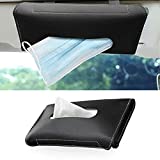 Fekey&JF Car Mask Holder, Sun Visor Napkin Holder, Hanging Paper Towel Case, PU Leather Tissue Box, Car Visor Tissue Paper Storage Cases for Universal Auto