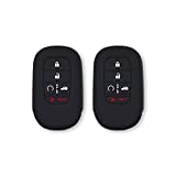 Autobase Silicone Key Fob Cover for 2022 Honda Civic Accord Sport SI EX EX-L Touring | Car Accessory | Key Protection Case - 2 Pcs (Black)