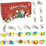 DAZONGE Advent Calendar 2021 for Boys and Girls - 24 Days of Surprise Brain Teaser Puzzles, Countdown Advent Calendar with Metal Wires and Plastic Puzzles Toy Christmas Gift Box